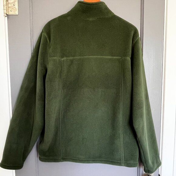 LL Bean Men's Full Zip Fleece Jacket Green Size Medium M Vintage Pockets 0 ALA-2 - Picture 3 of 10